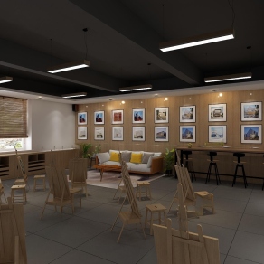 工业风格画室3D模型下载